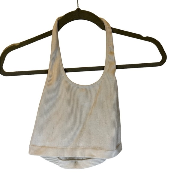 Cotton On White Cropped Halter Top, women’s size XSmall. Ribbed. - Picture 1 of 3